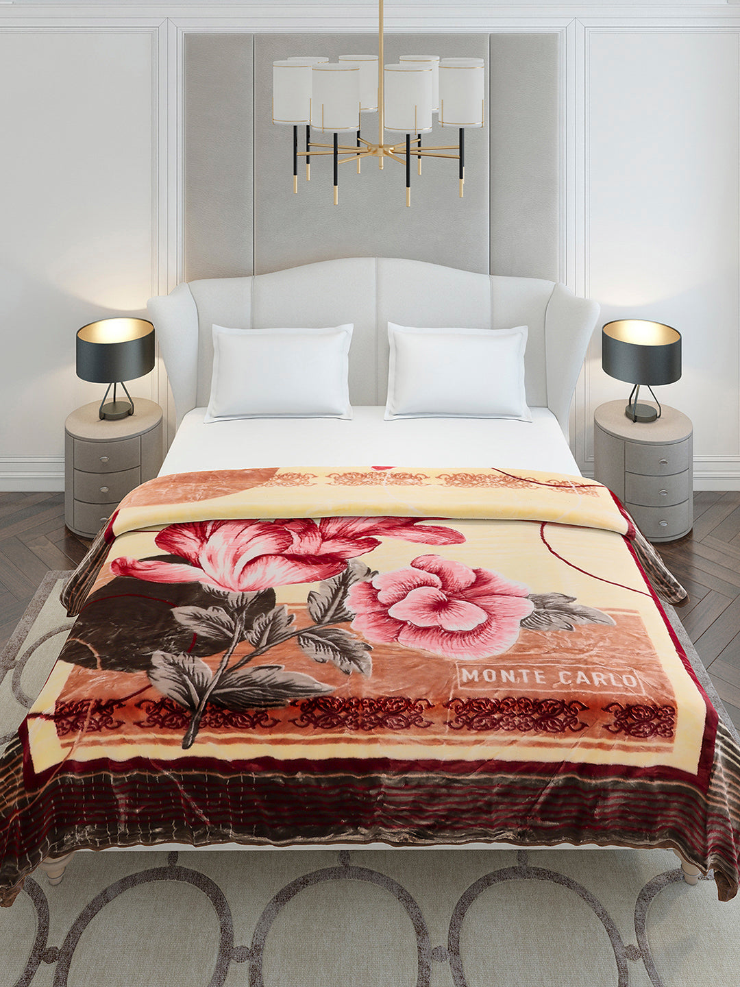 Printed Double Bed 2 Ply, 852 GSM Blanket for Heavy Winter - (Marshal)