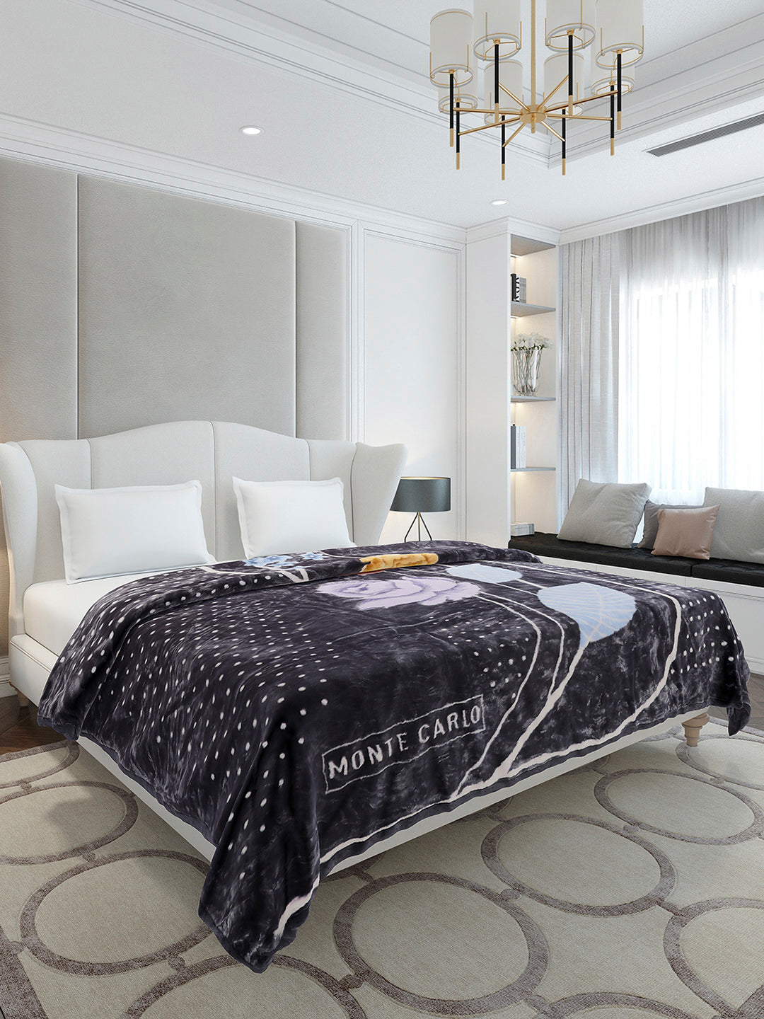 Printed Double Bed 2 Ply, 852 GSM Blanket for Heavy Winter - (Marshal)