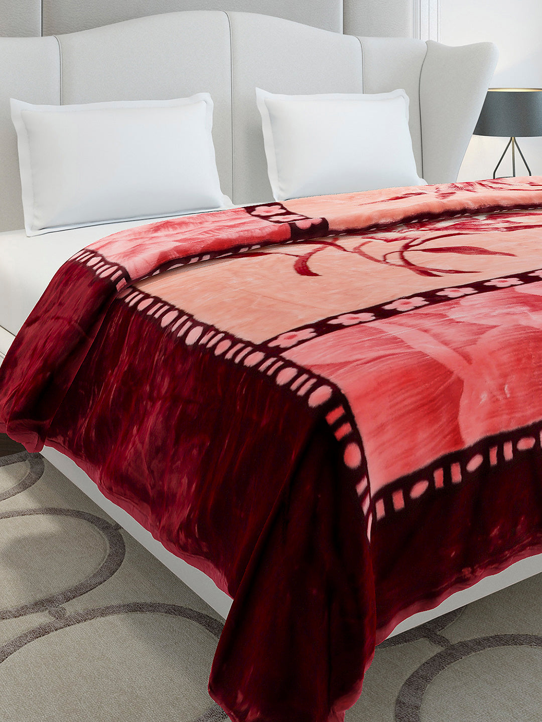 Printed Double Bed 2 Ply, 852 GSM Blanket for Heavy Winter - (Marshal)