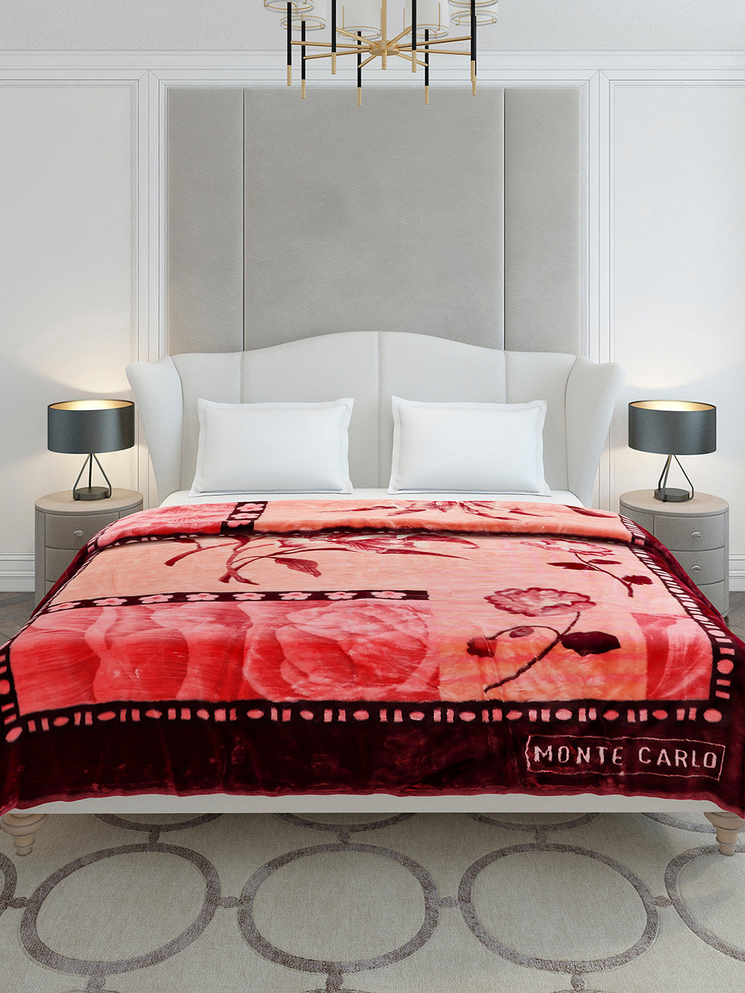 Printed Double Bed 2 Ply, 852 GSM Blanket for Heavy Winter - (Marshal)