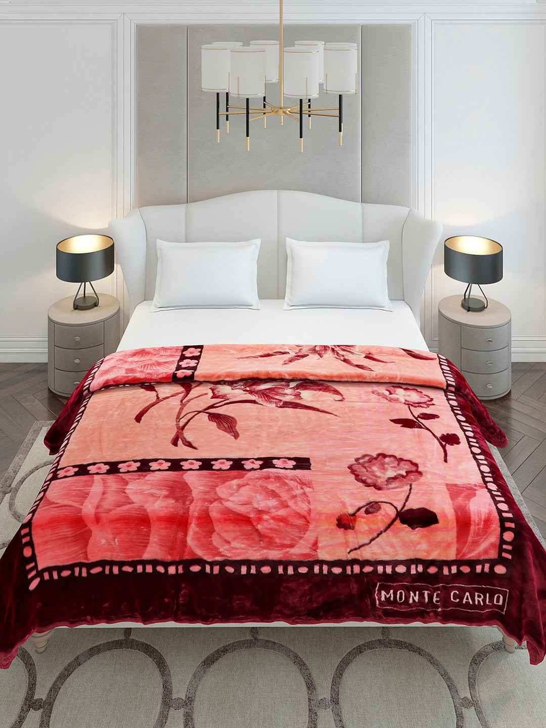 Printed Double Bed 2 Ply, 852 GSM Blanket for Heavy Winter - (Marshal)