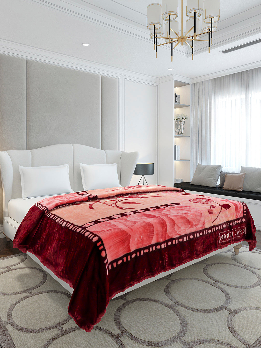 Printed Double Bed 2 Ply, 852 GSM Blanket for Heavy Winter - (Marshal)