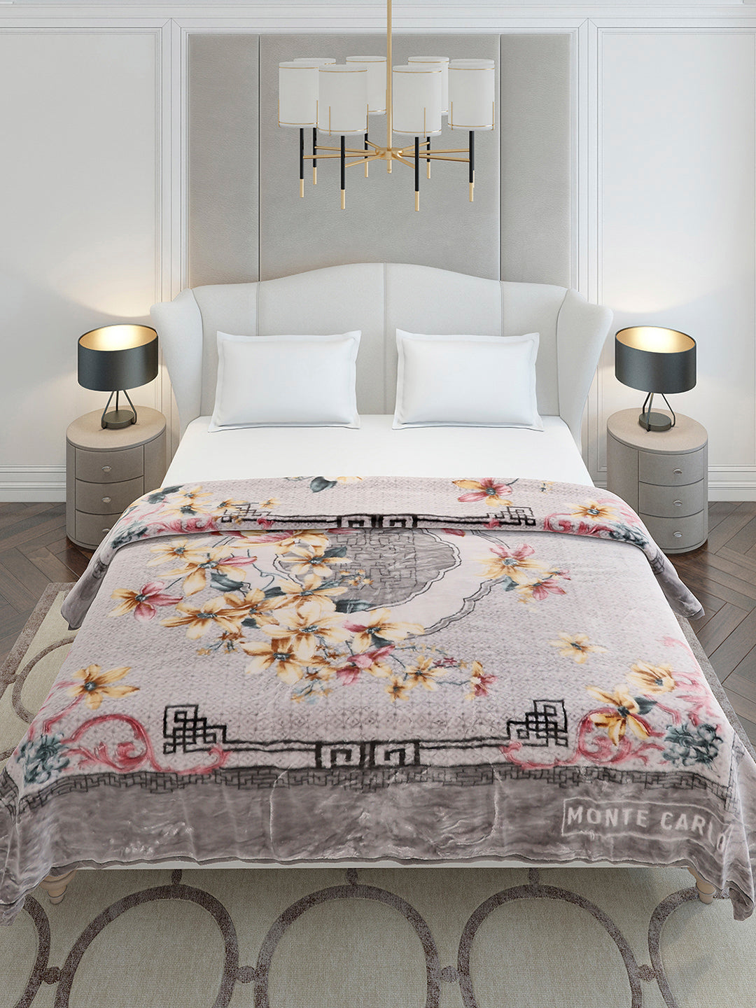 Printed Double Bed 2 Ply, 852 GSM Blanket for Heavy Winter - (Marshal)