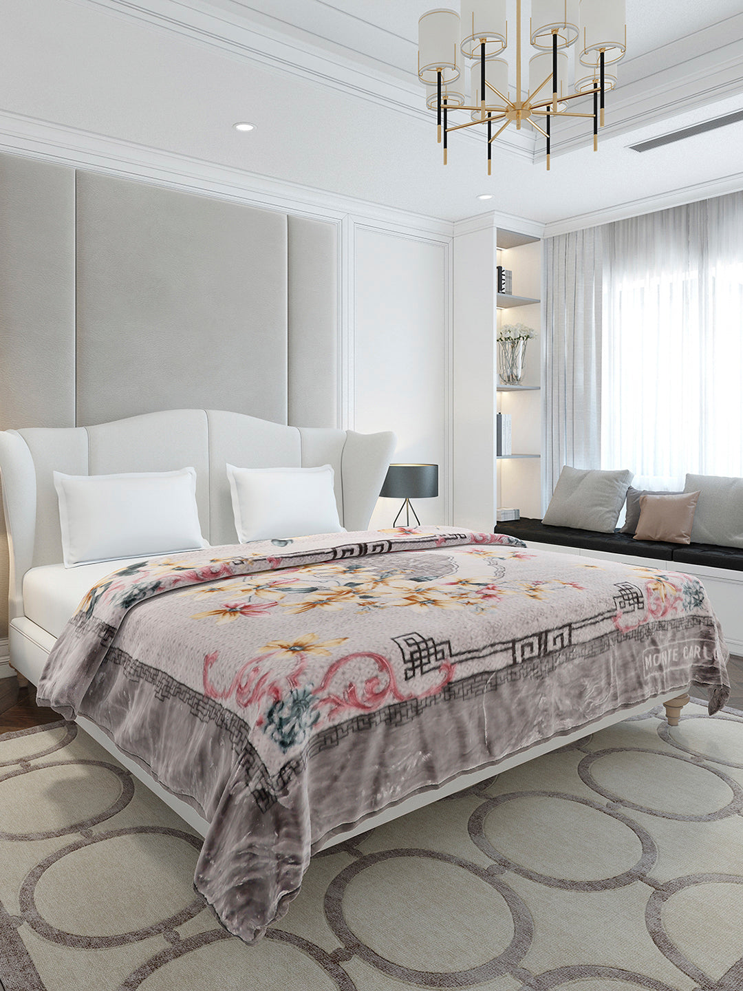 Printed Double Bed 2 Ply, 852 GSM Blanket for Heavy Winter - (Marshal)