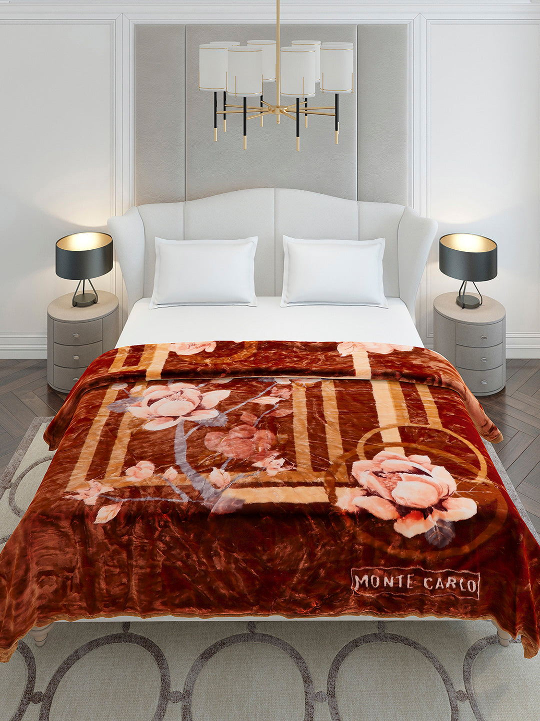 Printed Double Bed 2 Ply, 852 GSM Blanket for Heavy Winter - (Marshal)