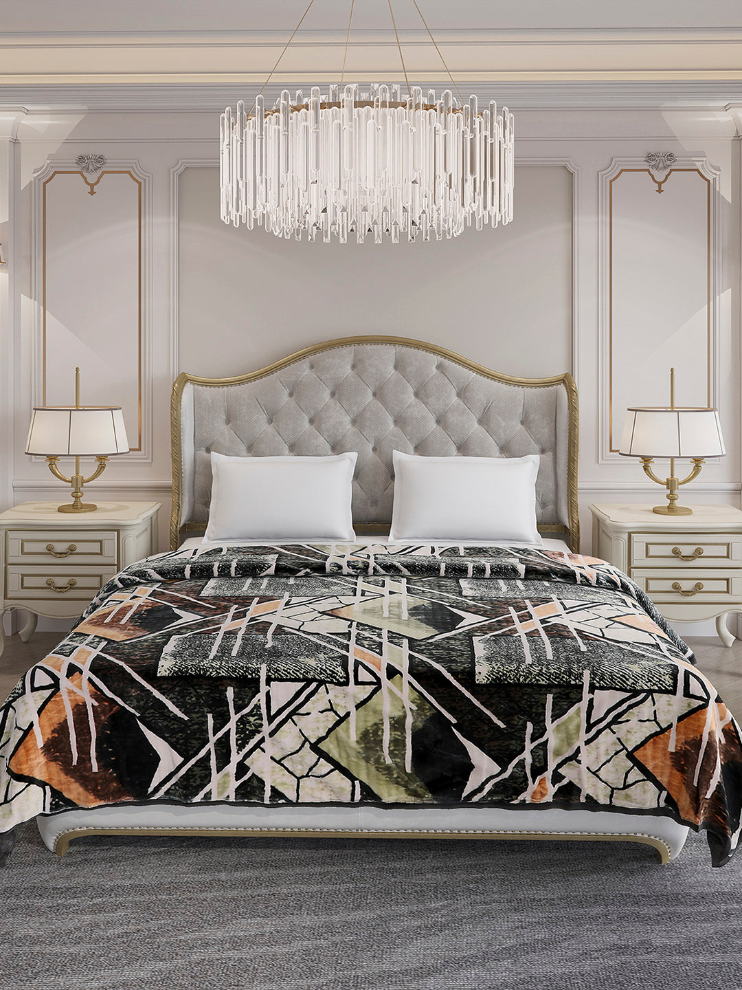 Printed Double Bed 3 Ply, 928 GSM Blanket for Winter - (Marvin PVC)