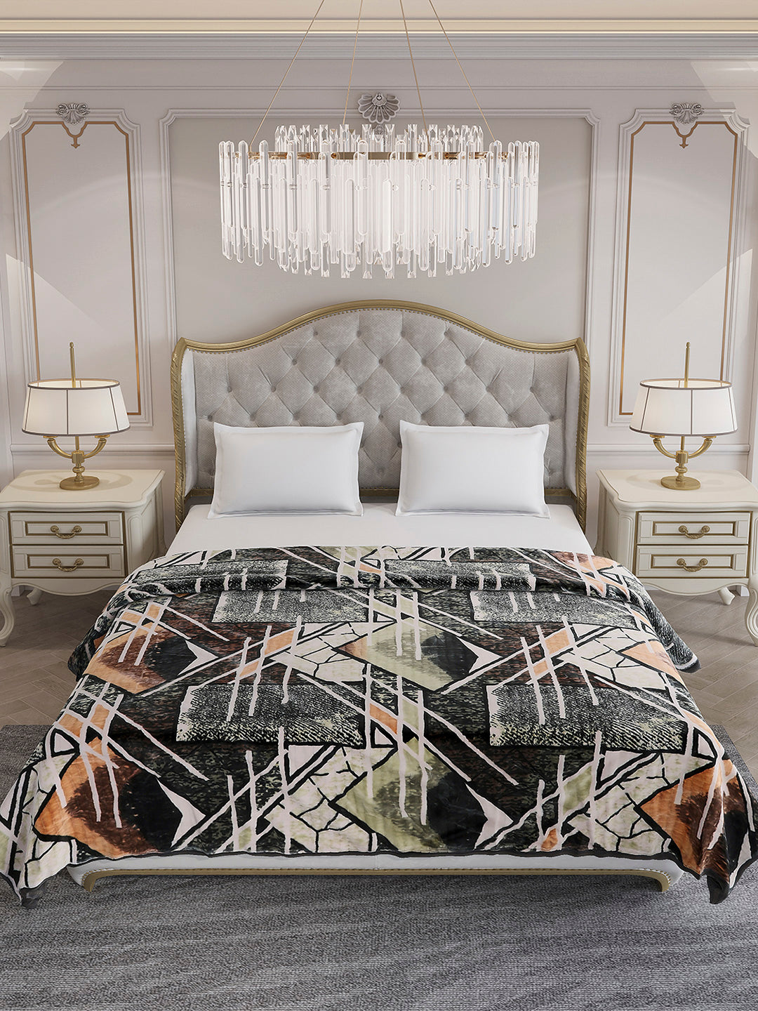 Printed Double Bed 3 Ply, 928 GSM Blanket for Winter - (Marvin PVC)