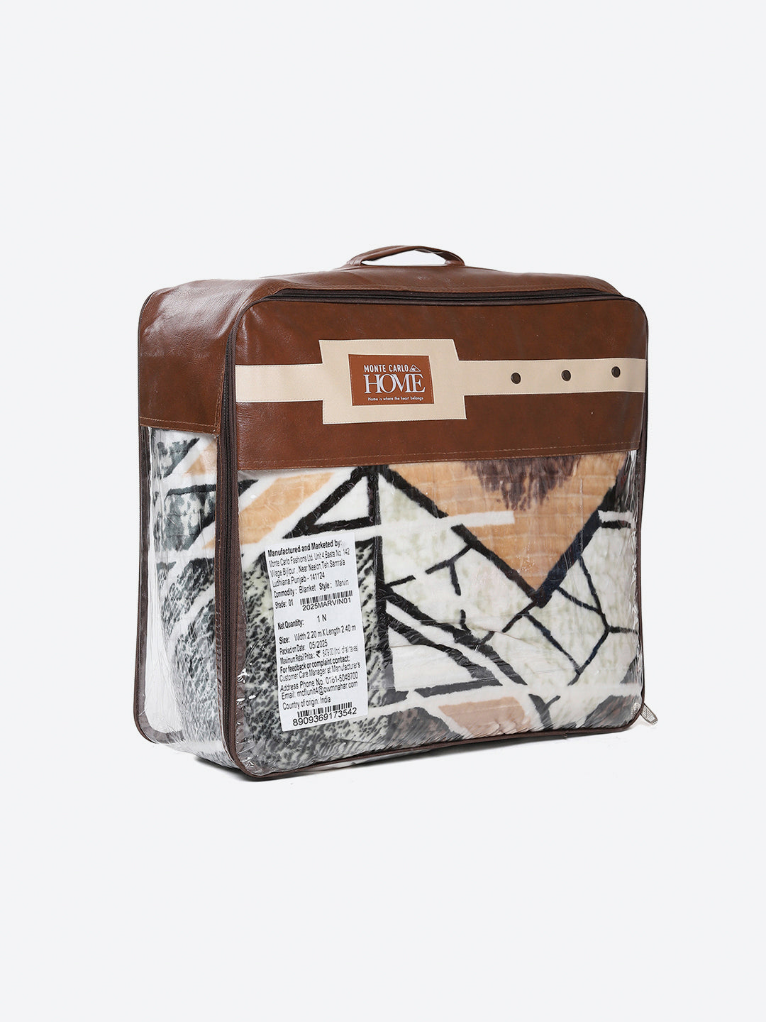 Printed Double Bed 3 Ply, 928 GSM Blanket for Winter - (Marvin PVC)