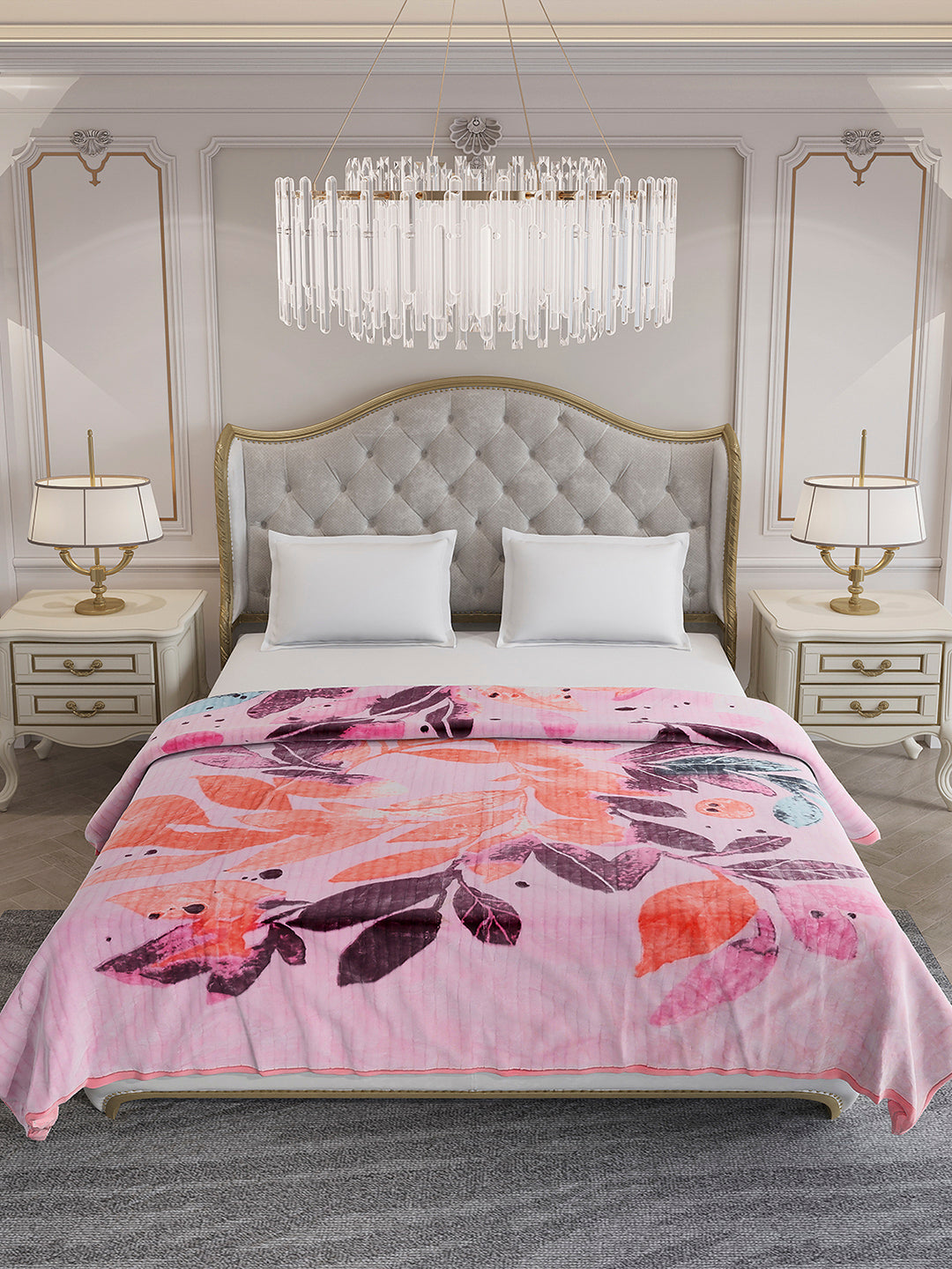 Printed Double Bed 3 Ply, 928 GSM Blanket for Winter - (Marvin PVC)