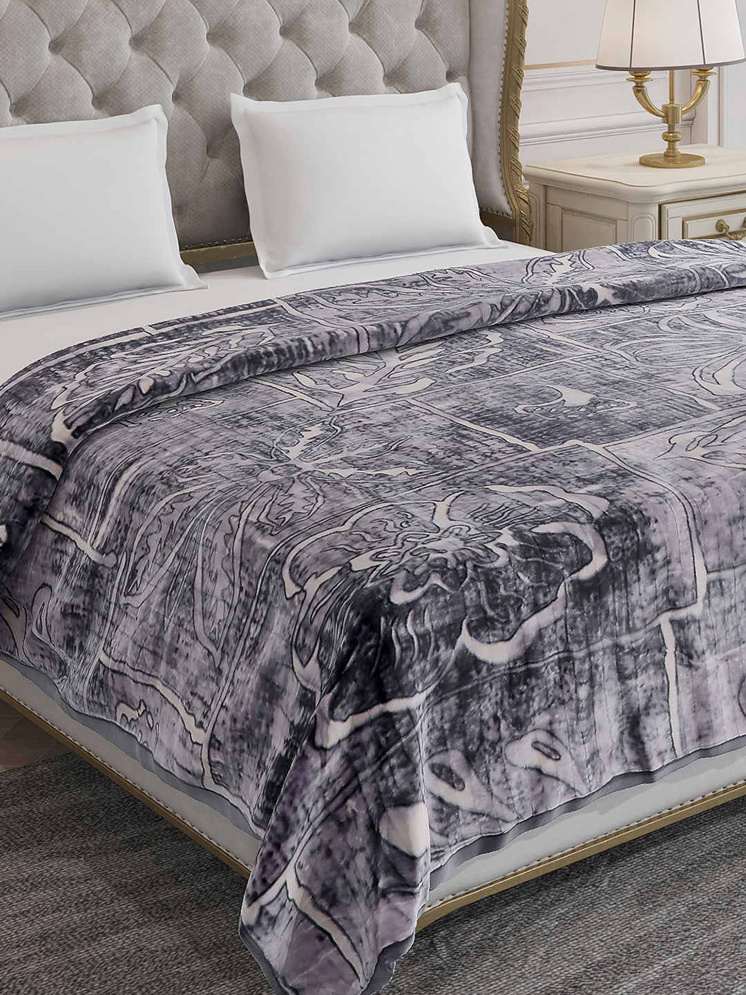 Printed Double Bed 3 Ply, 928 GSM Blanket for Winter - (Marvin PVC)