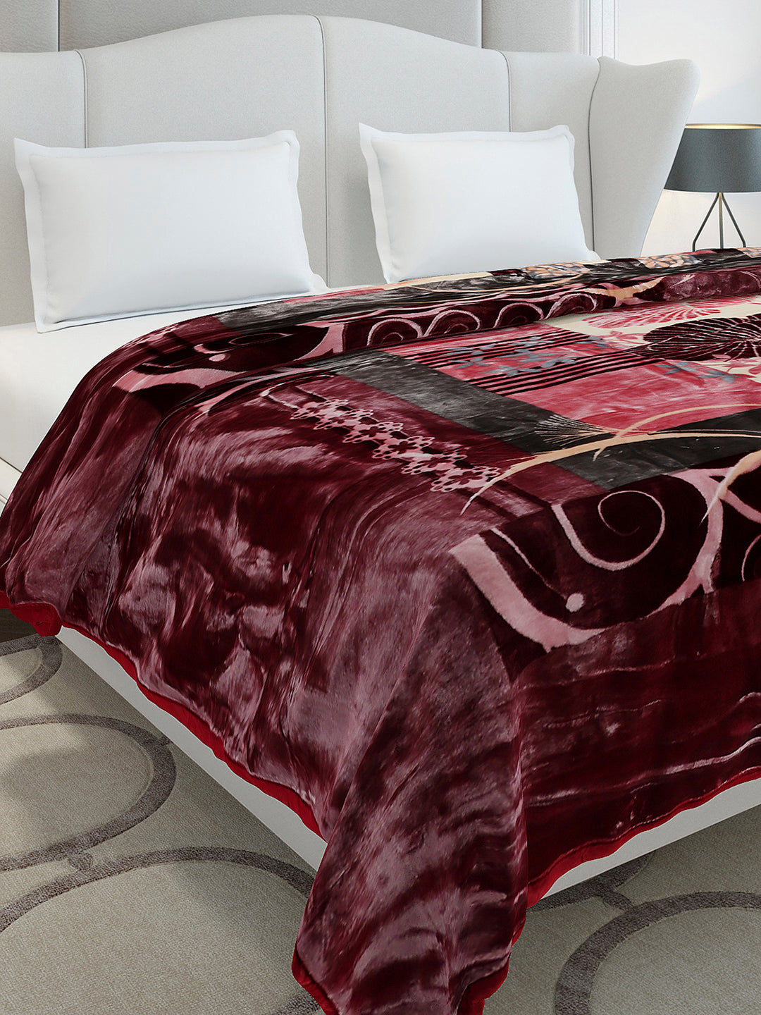 Printed Double Bed 2 Ply, 1136 GSM Blanket for Heavy Winter - (Monarch)