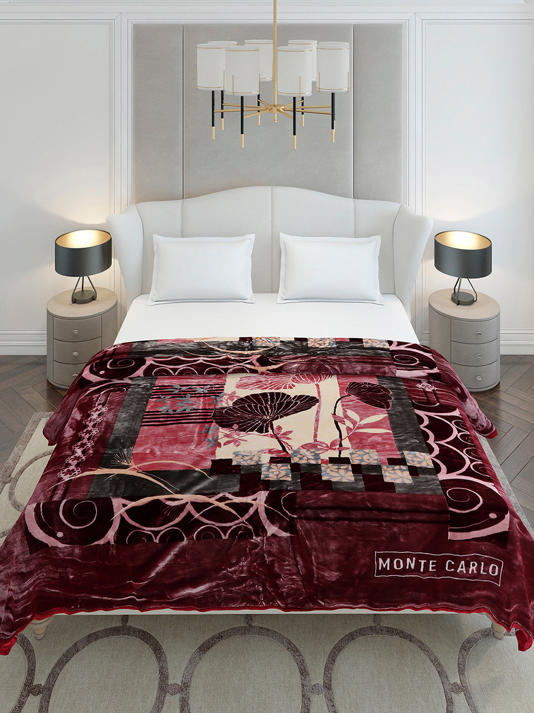 Printed Double Bed 2 Ply, 1136 GSM Blanket for Heavy Winter - (Monarch)