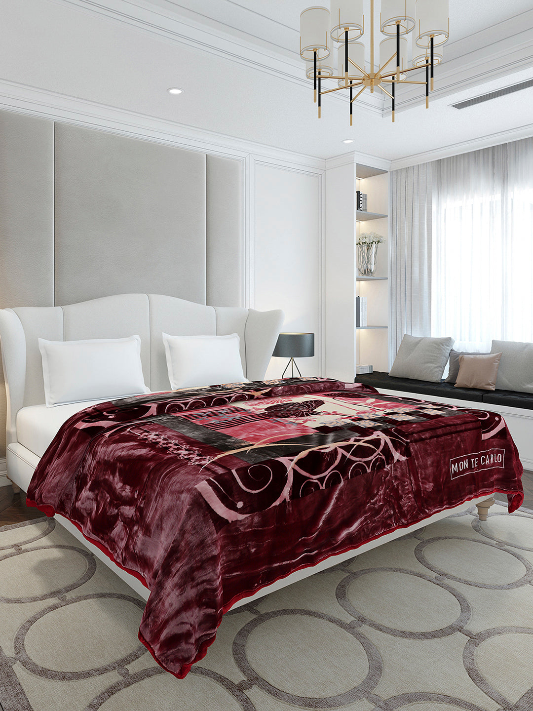 Printed Double Bed 2 Ply, 1136 GSM Blanket for Heavy Winter - (Monarch)