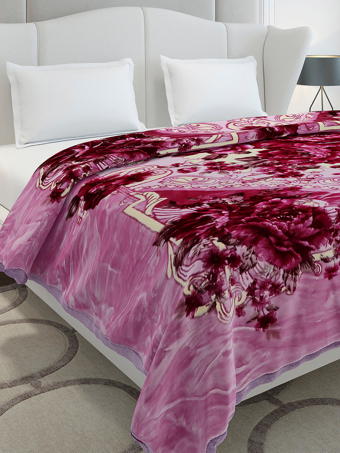 Printed Double Bed 2 Ply, 1136 GSM Blanket for Heavy Winter - (Monarch)