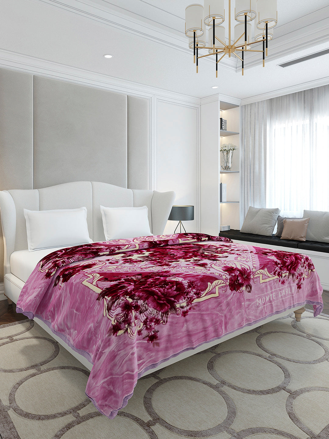 Printed Double Bed 2 Ply, 1136 GSM Blanket for Heavy Winter - (Monarch)