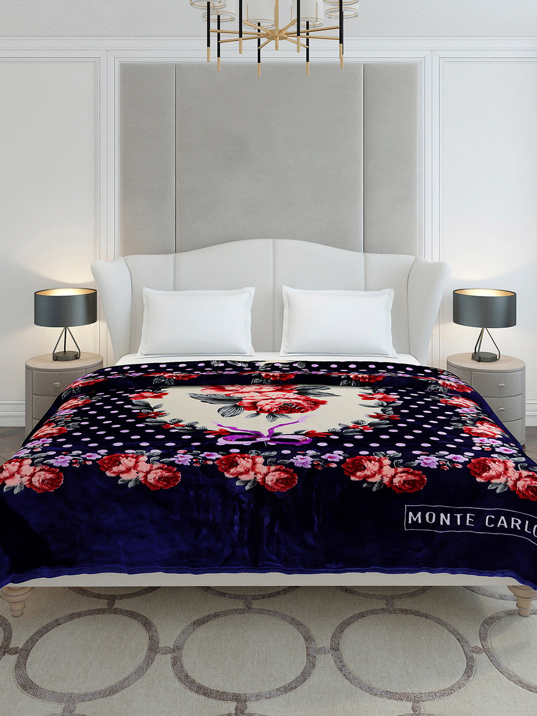 Printed Double Bed 2 Ply, 1136 GSM Blanket for Heavy Winter - (Monarch)