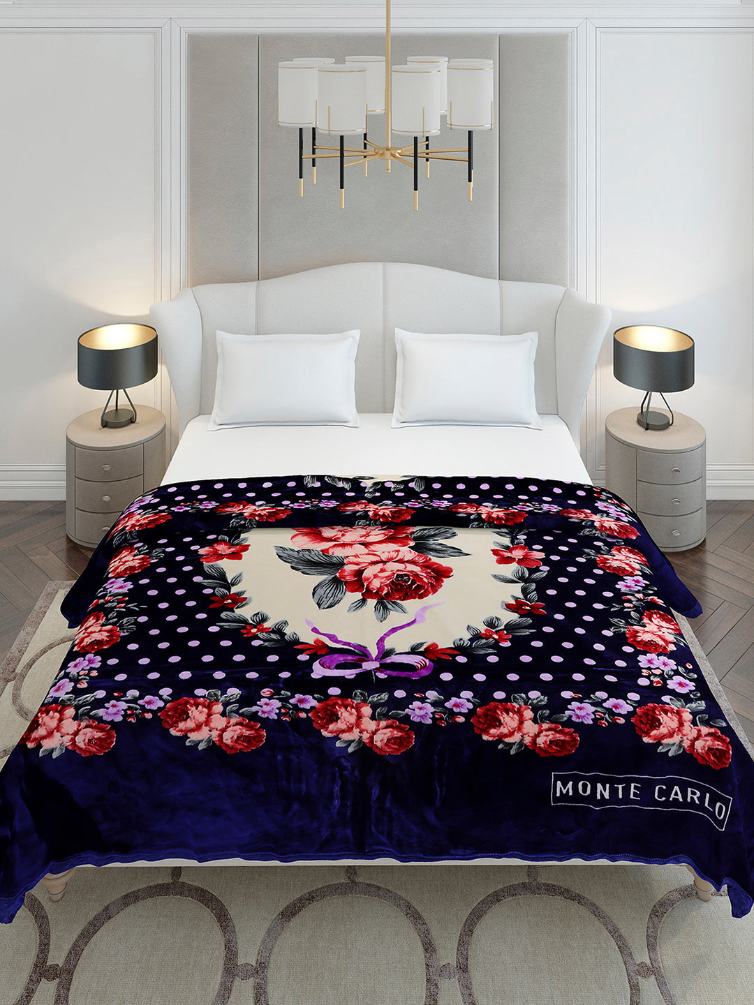 Printed Double Bed 2 Ply, 1136 GSM Blanket for Heavy Winter - (Monarch)