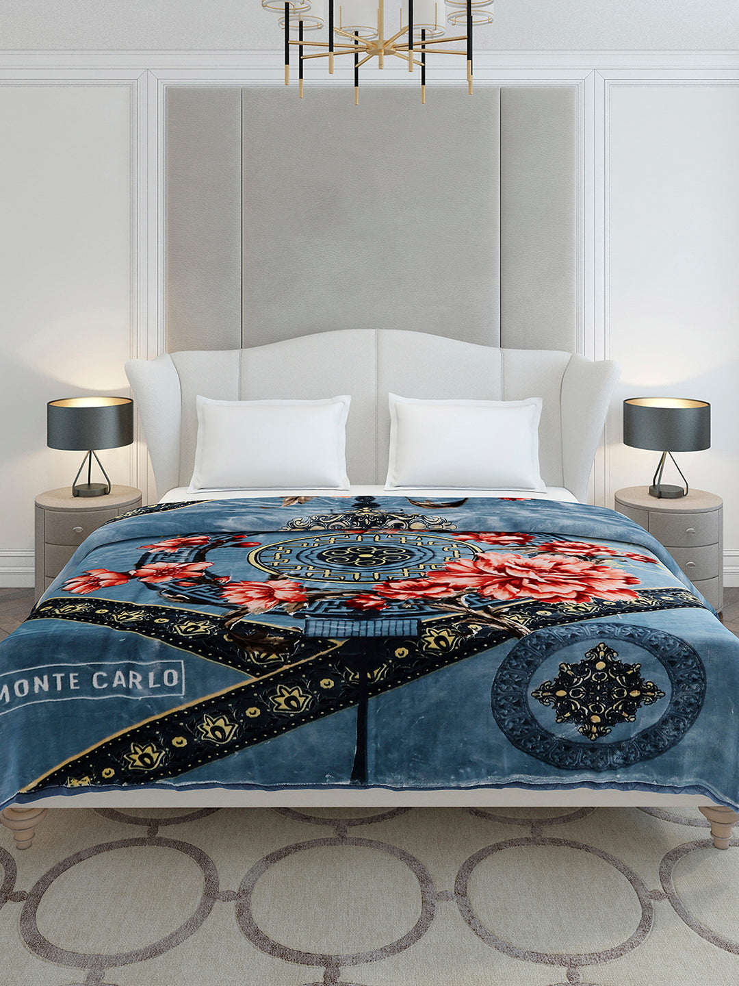 Printed Double Bed 2 Ply, 1136 GSM Blanket for Heavy Winter - (Monarch)