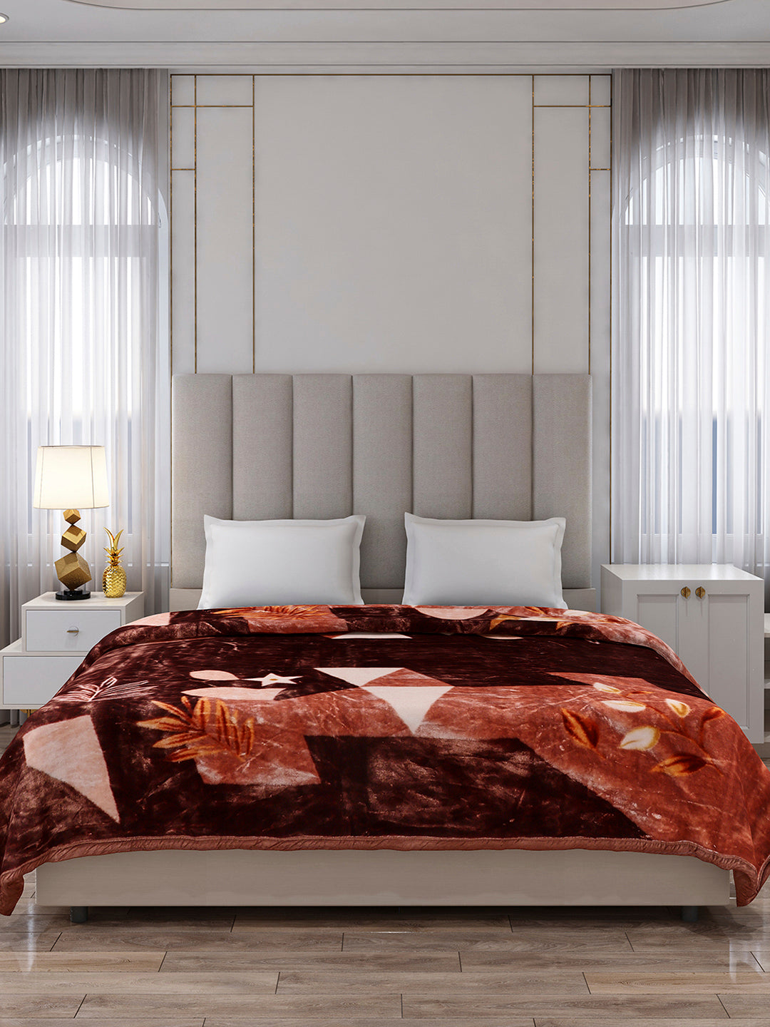 Printed Double Bed 2 Ply, 871 GSM Blanket for Heavy Winter - (Moon Valley Box)