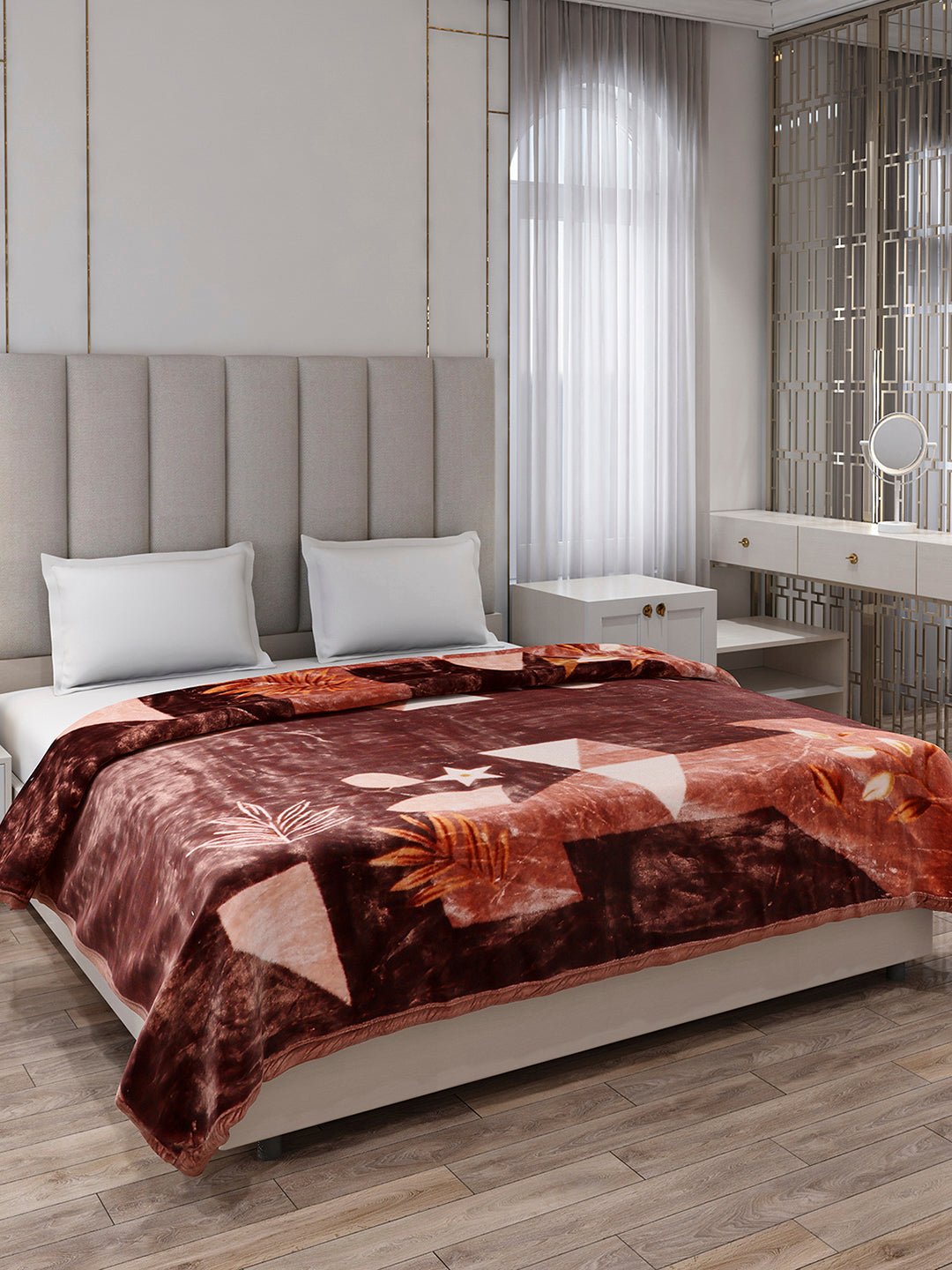 Printed Double Bed 2 Ply, 871 GSM Blanket for Heavy Winter - (Moon Valley Box)