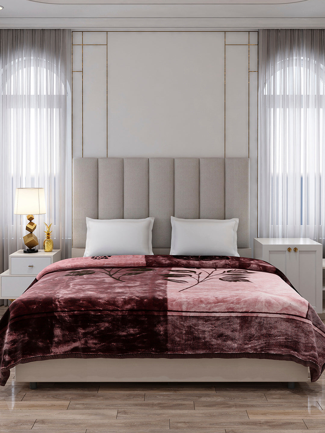 Printed Double Bed 2 Ply, 871 GSM Blanket for Heavy Winter - (Moon Valley Box)
