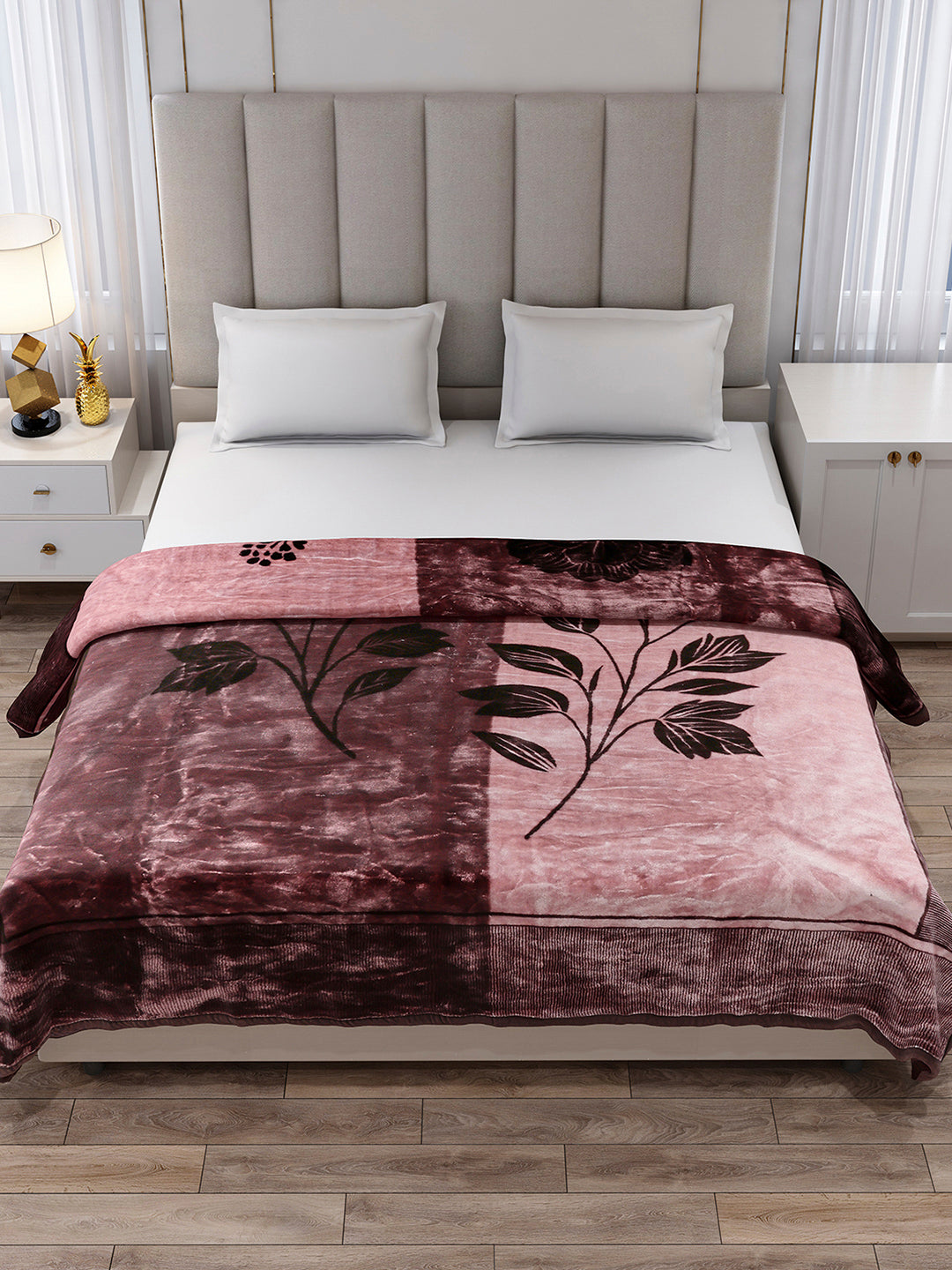 Printed Double Bed 2 Ply, 871 GSM Blanket for Heavy Winter - (Moon Valley Box)