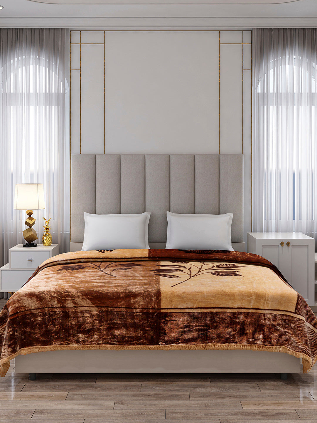 Printed Double Bed 2 Ply, 871 GSM Blanket for Heavy Winter - (Moon Valley Box)