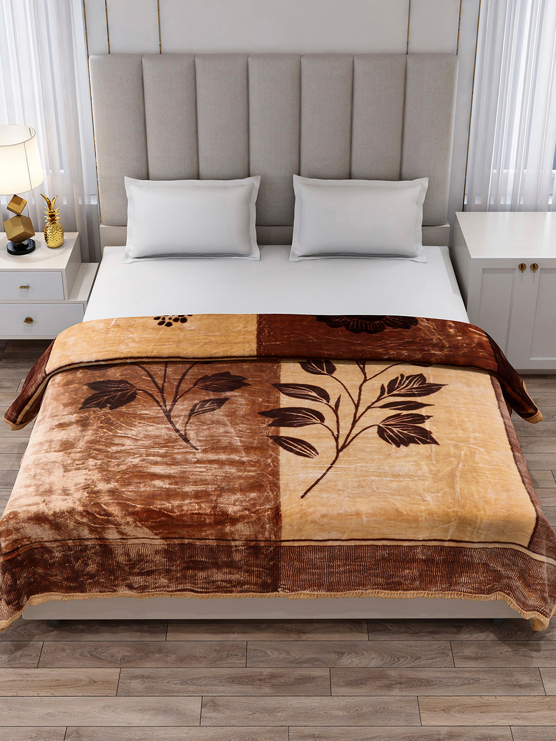 Printed Double Bed 2 Ply, 871 GSM Blanket for Heavy Winter - (Moon Valley Box)
