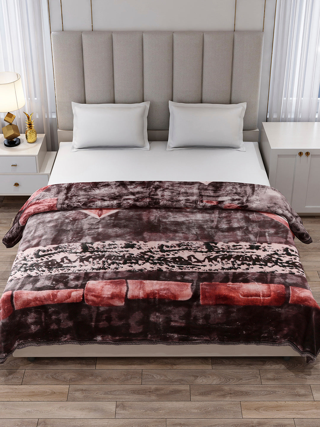 Printed Double Bed 2 Ply, 871 GSM Blanket for Heavy Winter - (Moon Valley Box)
