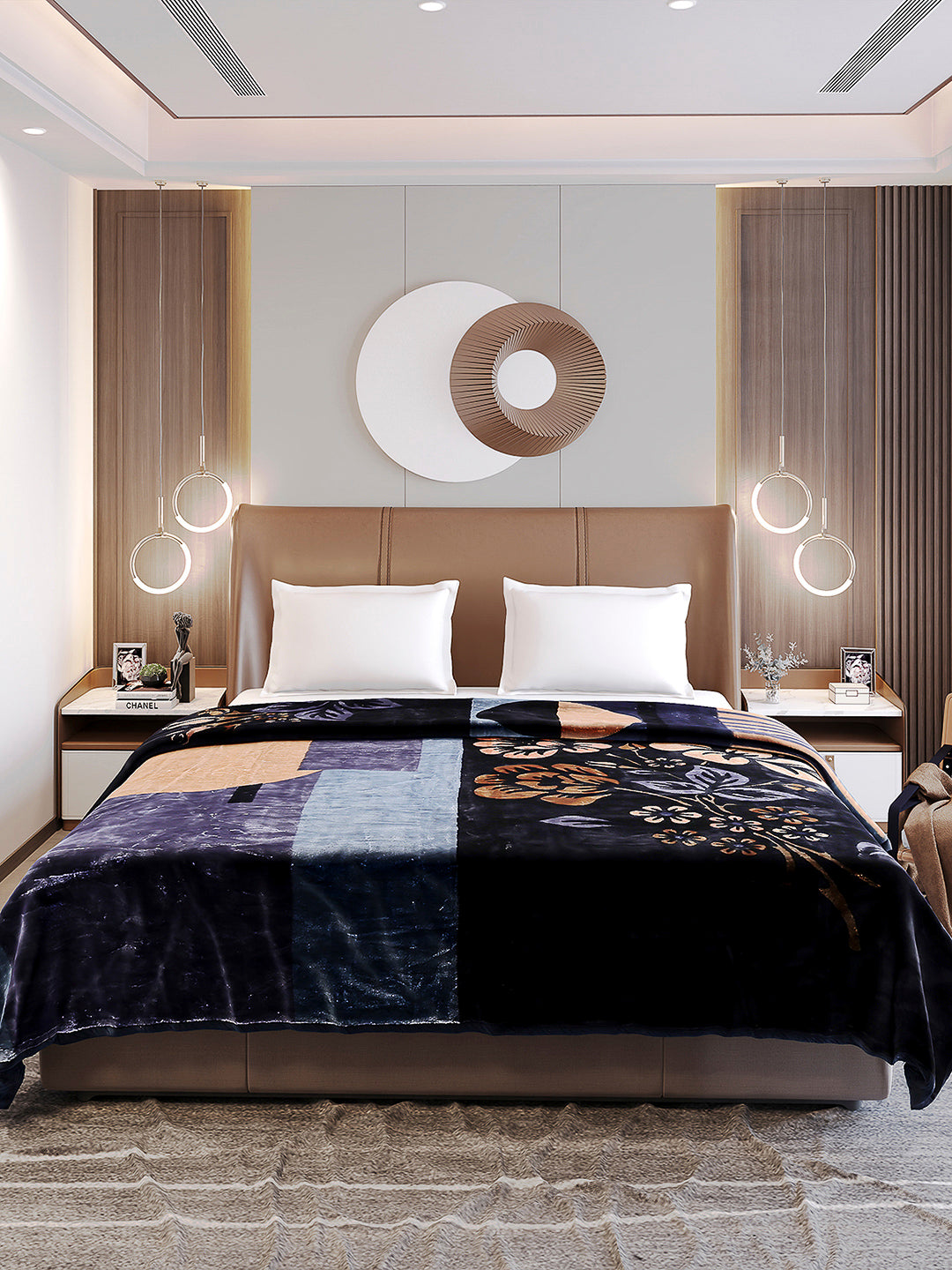 Printed Double Bed Reversible Blanket 2 Ply, 872 GSM, 4.6 kg (Moonvalley)