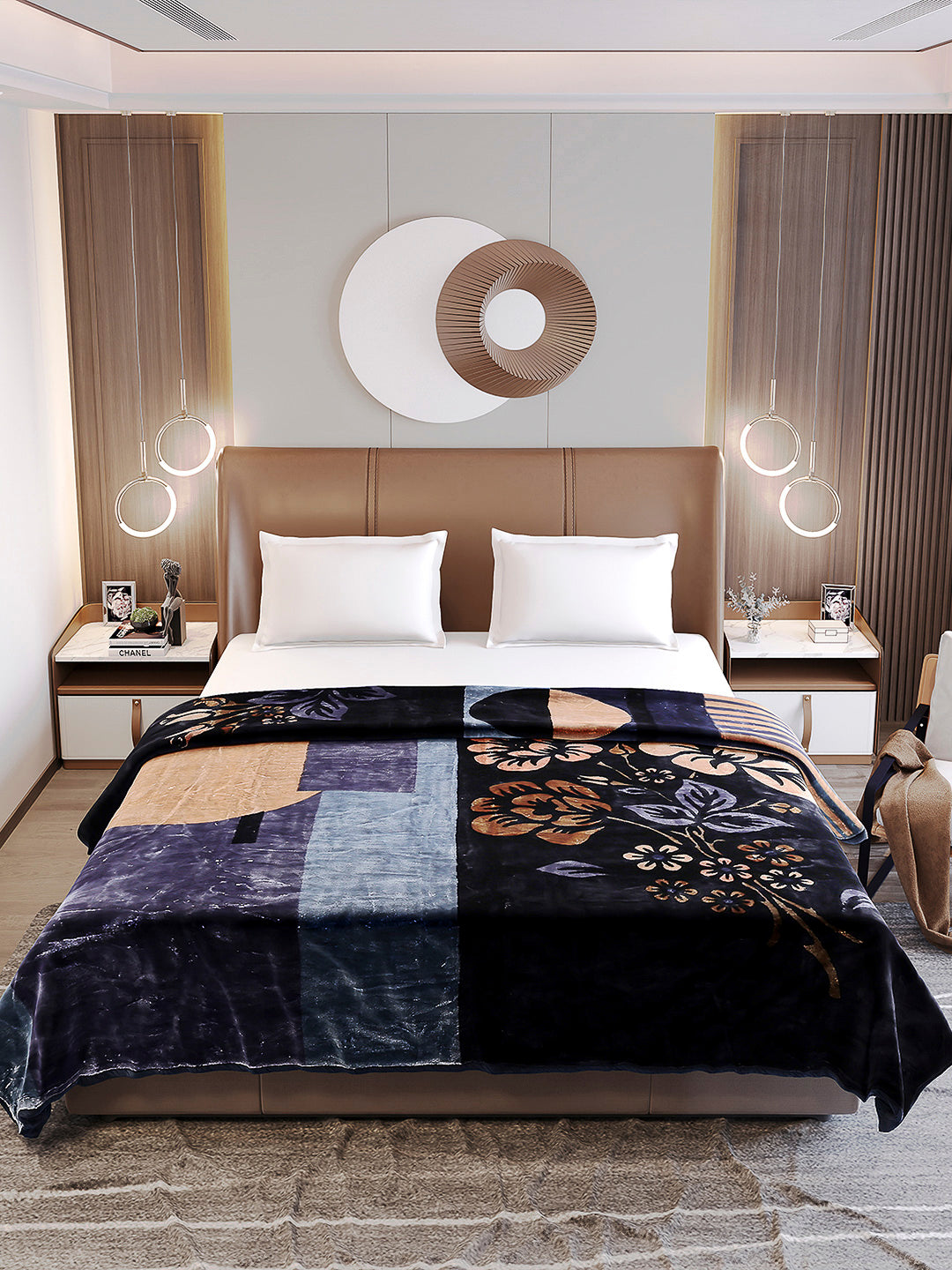 Printed Double Bed Reversible Blanket 2 Ply, 872 GSM, 4.6 kg (Moonvalley)