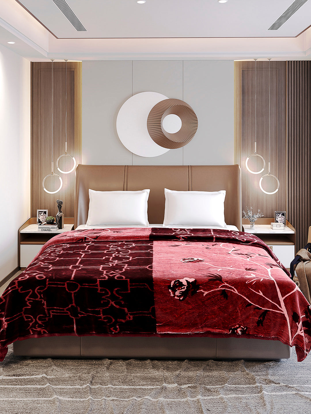Printed Double Bed Reversible Blanket 2 Ply, 872 GSM, 4.6 kg (Moonvalley)