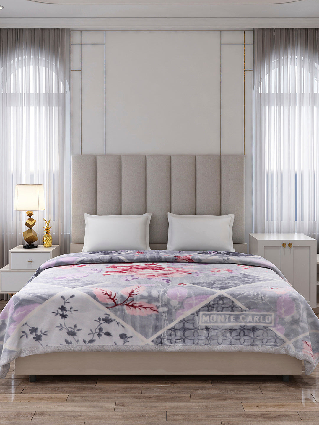 Printed Double Bed 2 Ply, 871 GSM Blanket for Heavy Winter - (Moon Valley Plus)