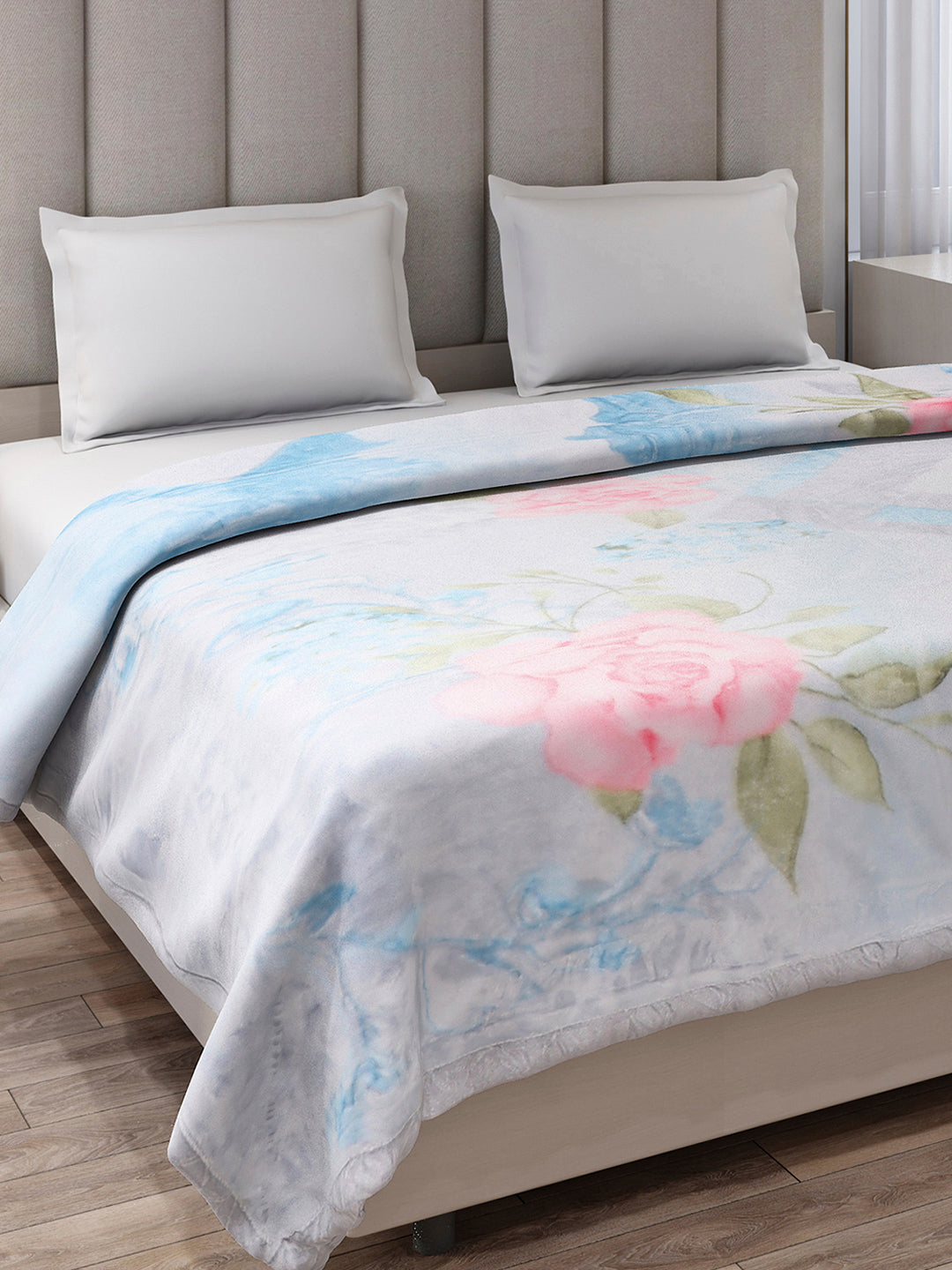 Printed Double Bed 2 Ply, 871 GSM Blanket for Heavy Winter - (Moon Valley Plus)