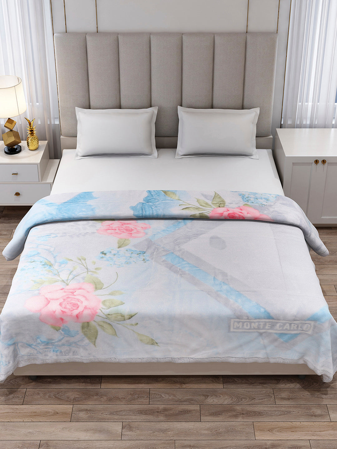 Printed Double Bed 2 Ply, 871 GSM Blanket for Heavy Winter - (Moon Valley Plus)