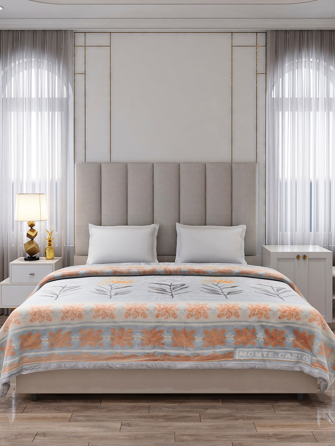 Printed Double Bed 2 Ply, 871 GSM Blanket for Heavy Winter - (Moon Valley Plus)