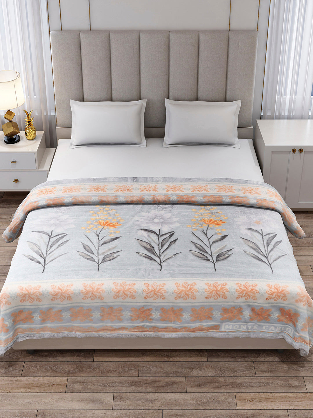 Printed Double Bed 2 Ply, 871 GSM Blanket for Heavy Winter - (Moon Valley Plus)