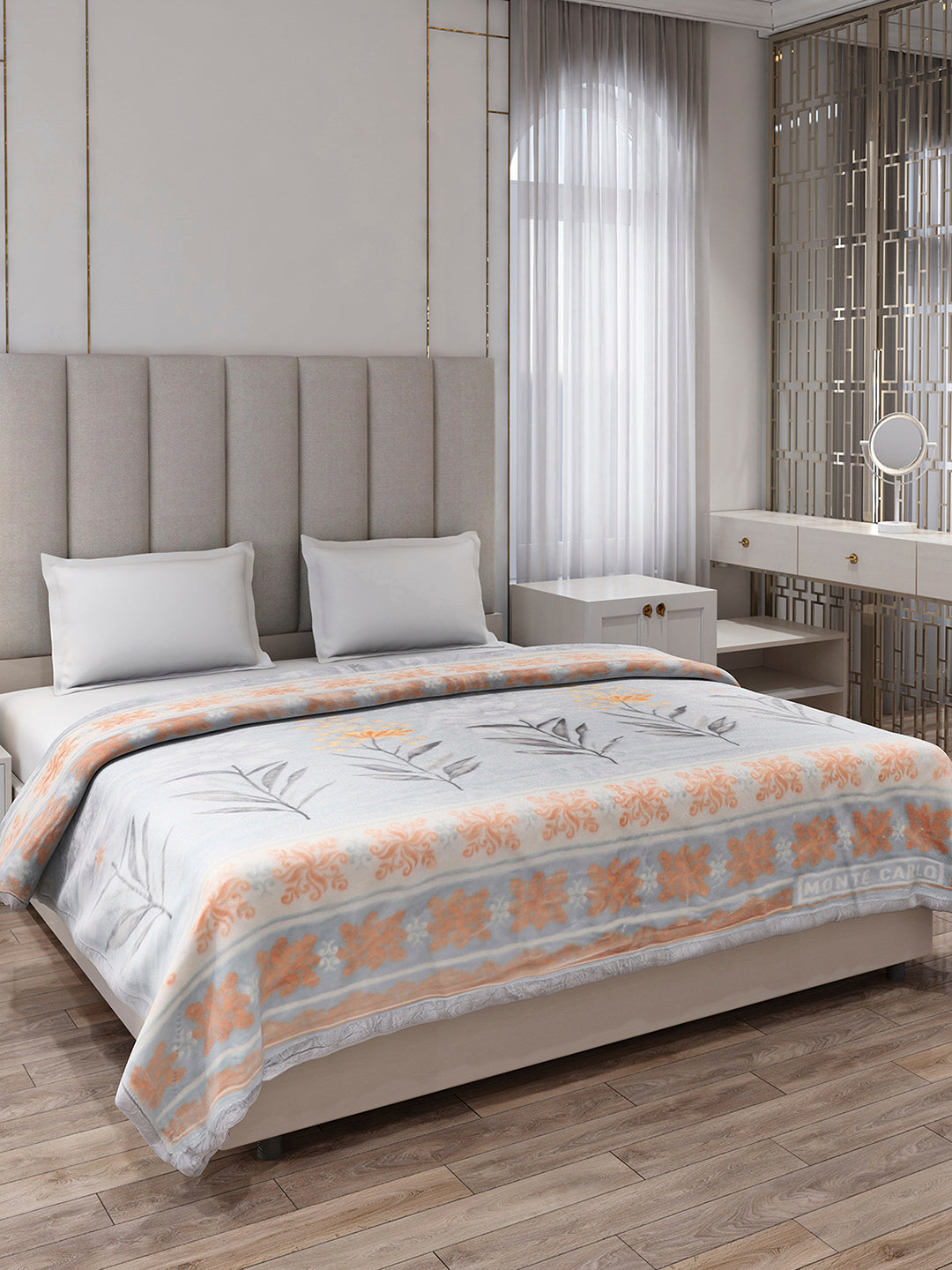 Printed Double Bed 2 Ply, 871 GSM Blanket for Heavy Winter - (Moon Valley Plus)