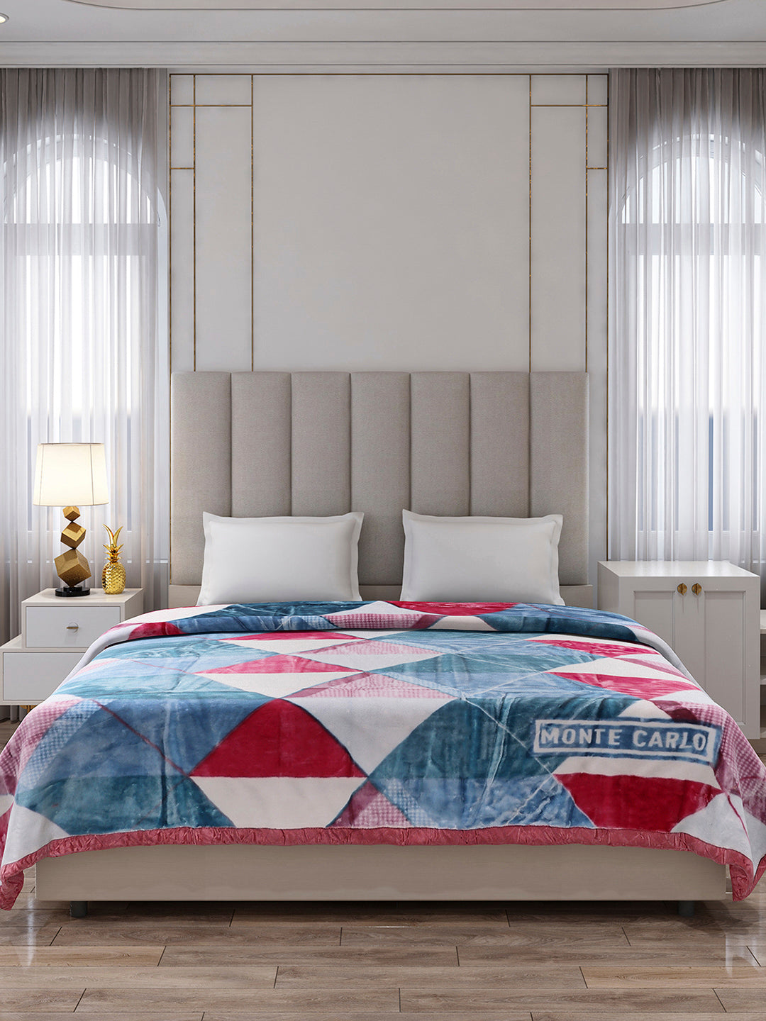 Printed Double Bed 2 Ply, 871 GSM Blanket for Heavy Winter - (Moon Valley Plus)