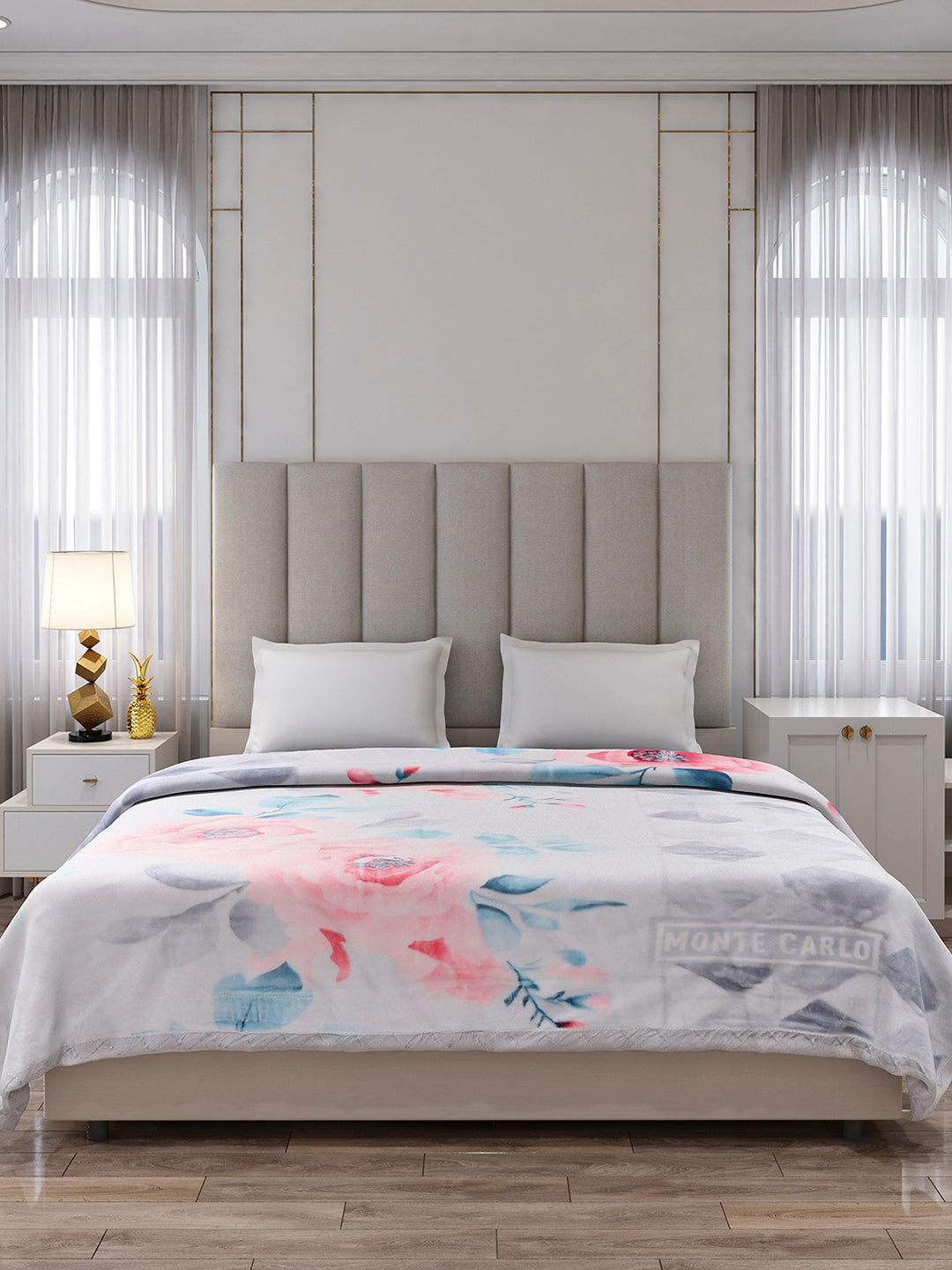 Printed Double Bed 2 Ply, 871 GSM Blanket for Heavy Winter - (Moon Valley Plus)