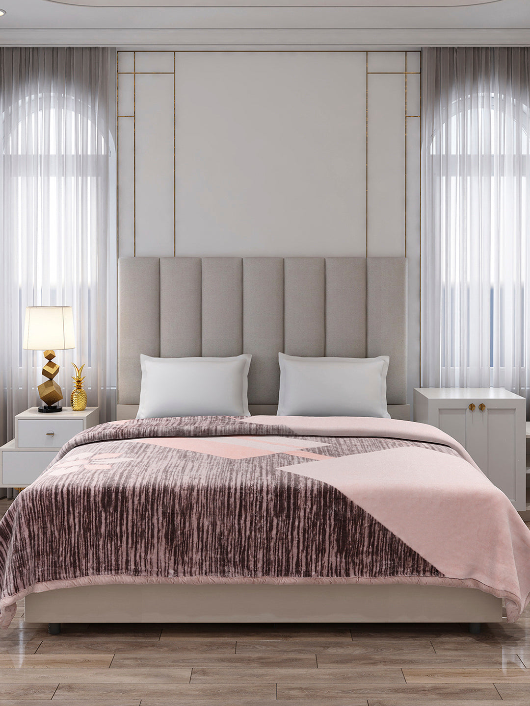 Printed Double Bed 1 Ply Blanket for Mild Winter - (Regal)