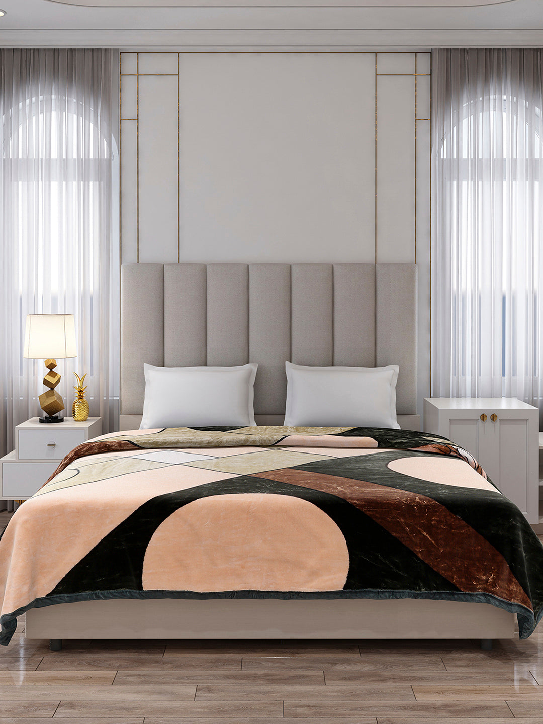 Printed Double Bed 1 Ply Blanket for Mild Winter - (Regal)