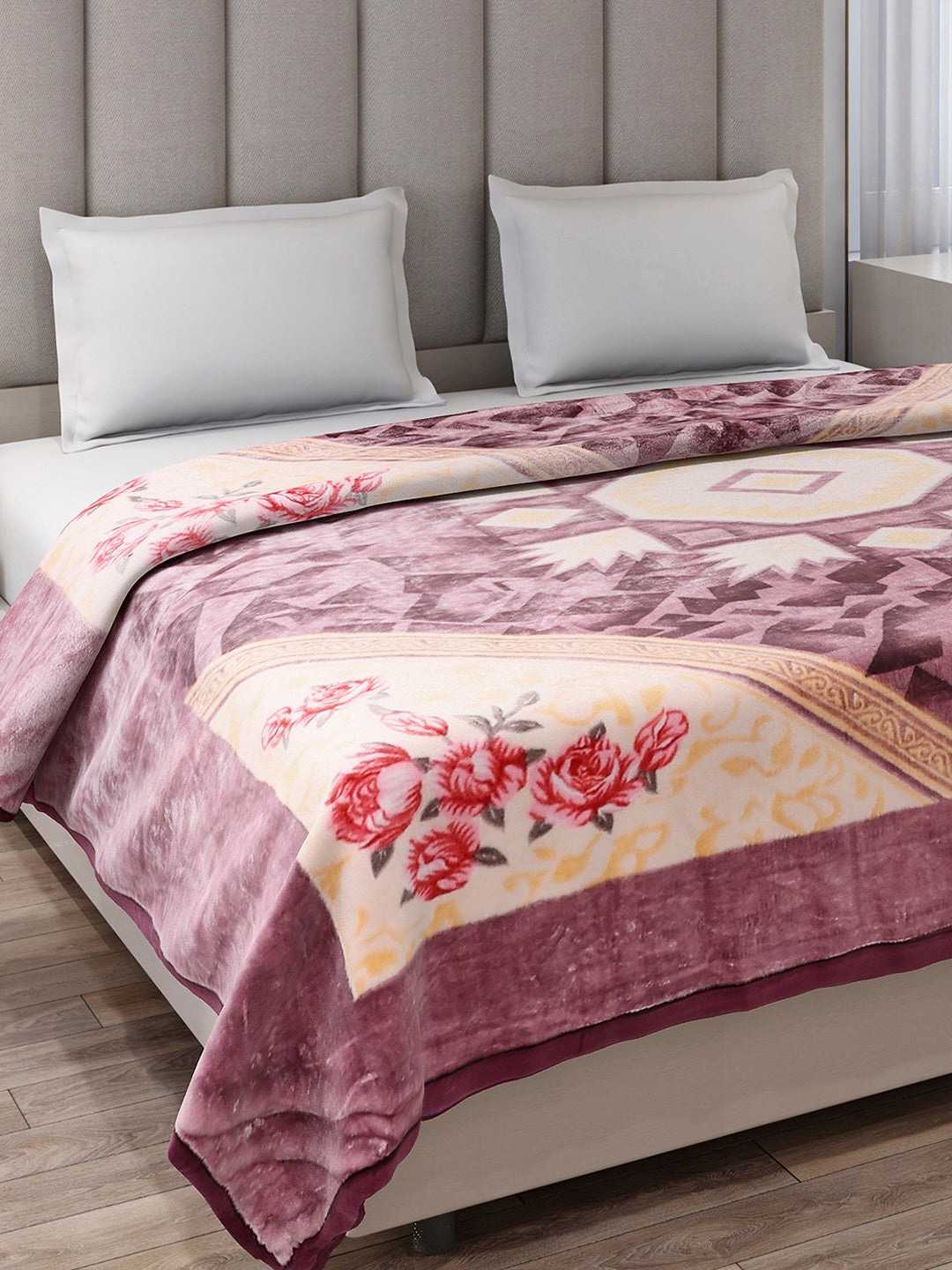 Printed Double Bed 1 Ply Blanket for Mild Winter - (Regal)