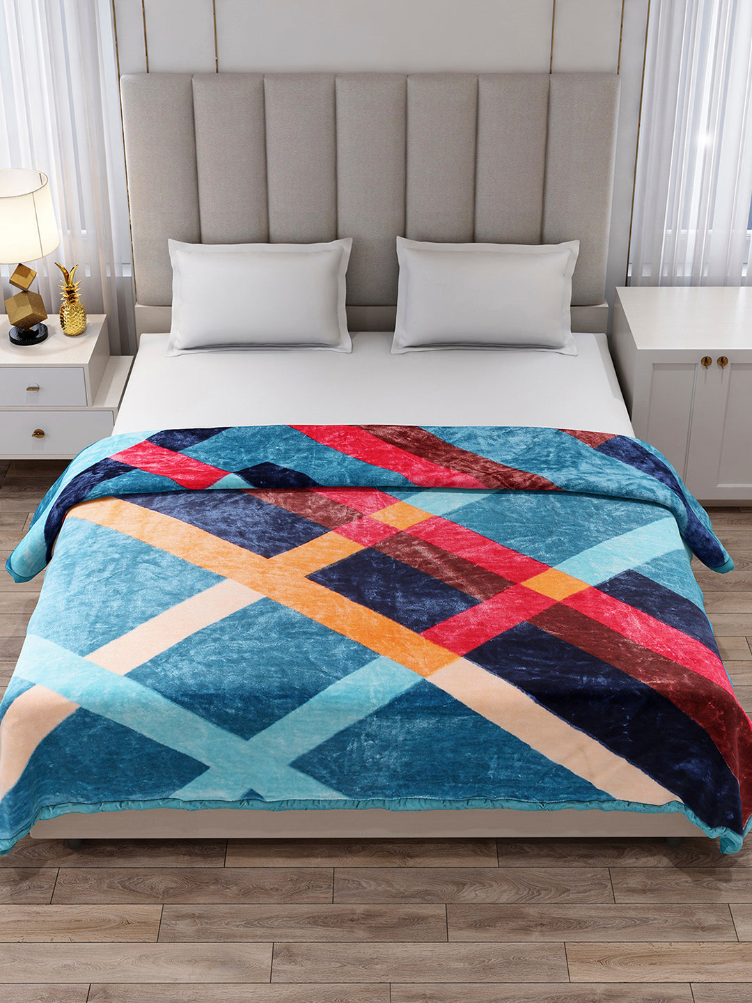 Printed Double Bed 1 Ply Blanket for Mild Winter - (Regal)