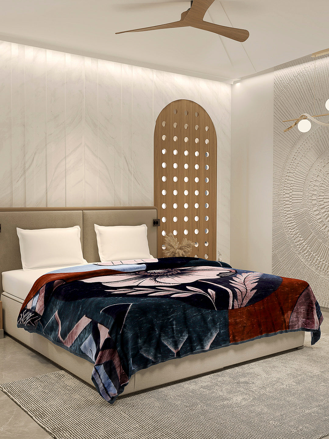 Printed Double Bed Blanket 1 Ply, 500 GSM, 2.4 kg (Regal)