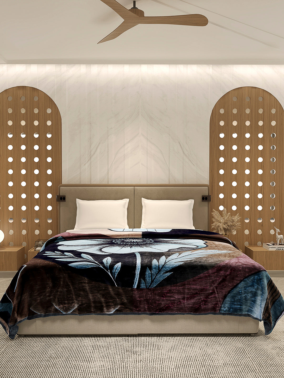 Printed Double Bed Blanket 1 Ply, 500 GSM, 2.4 kg (Regal)