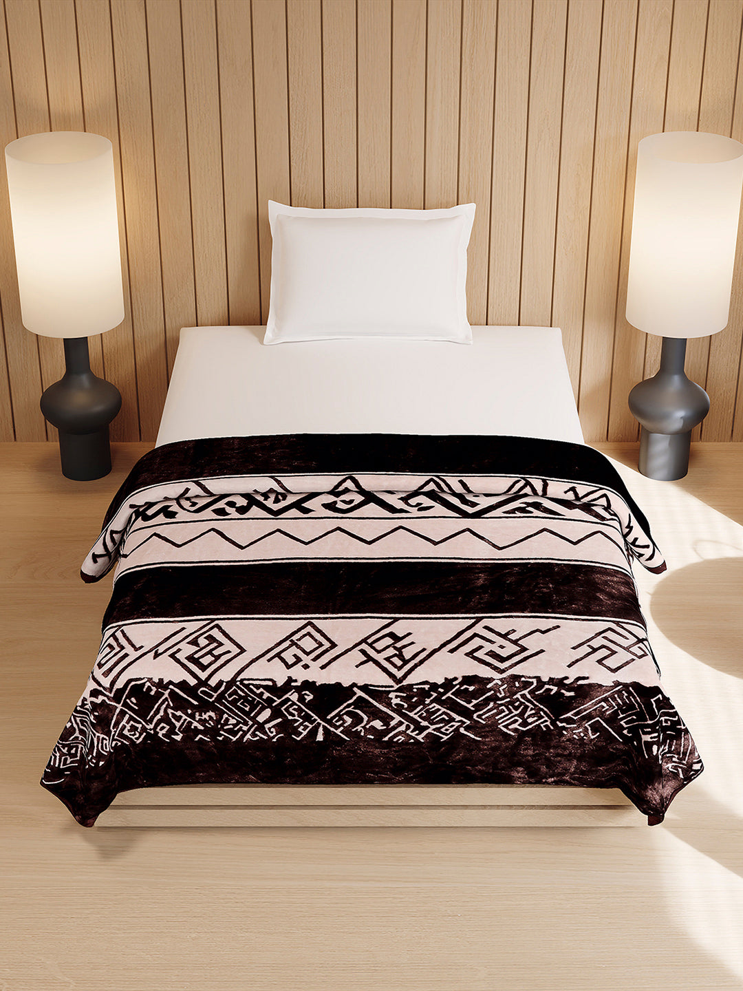 Printed Double Bed 1 Ply, 540 GSM Blanket for Winter - (Relation PVC)