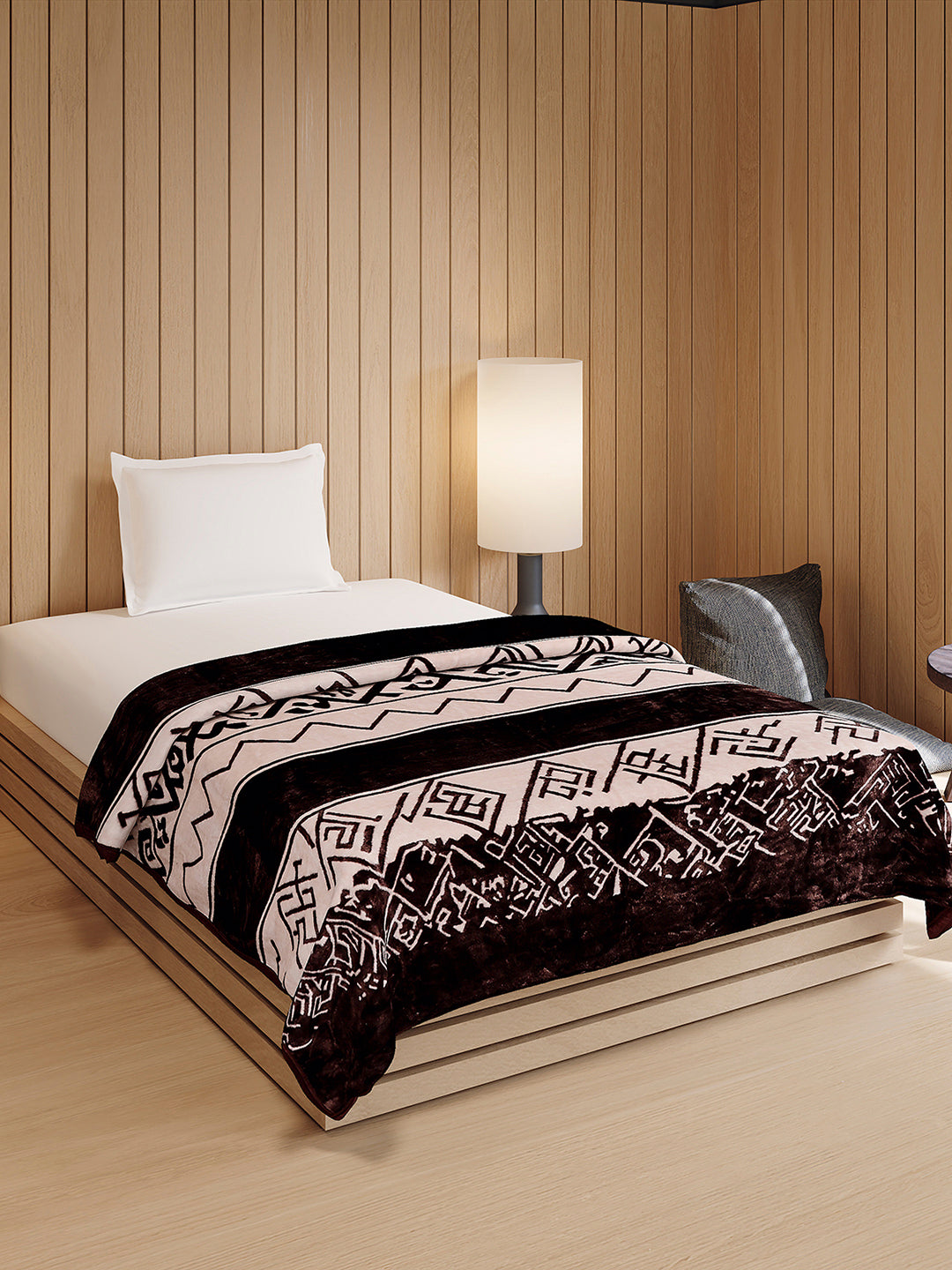 Printed Double Bed 1 Ply, 540 GSM Blanket for Winter - (Relation PVC)