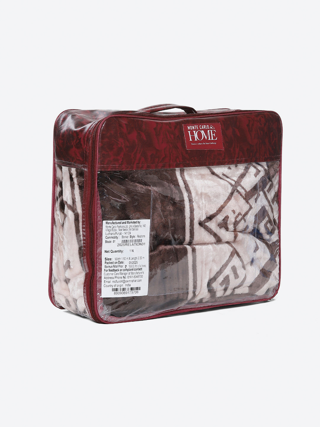 Printed Double Bed 1 Ply, 540 GSM Blanket for Winter - (Relation PVC)