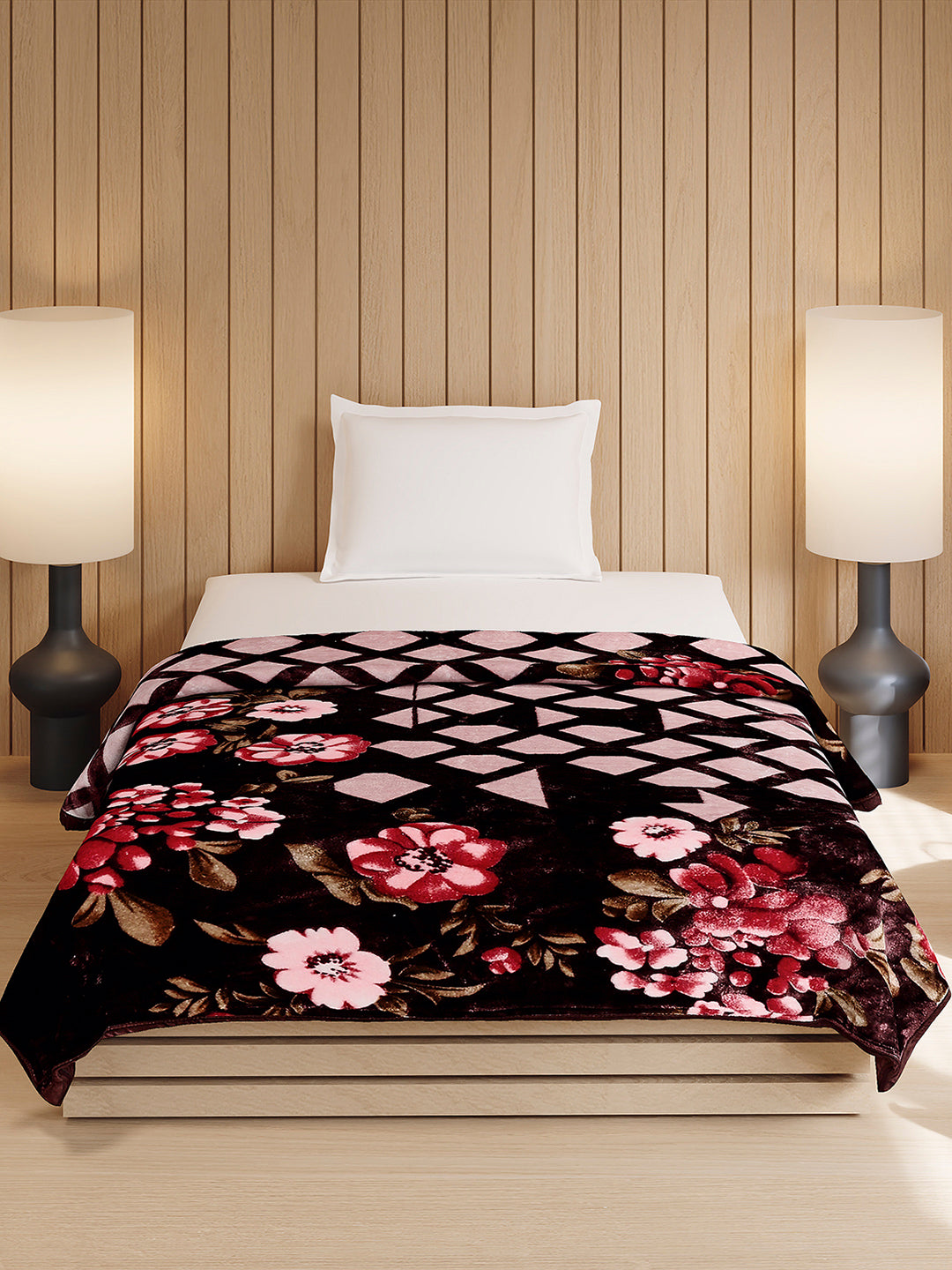 Printed Double Bed 1 Ply, 540 GSM Blanket for Winter - (Relation PVC)